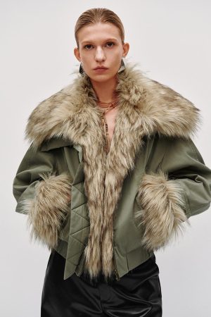Faux Fur Trim Padded Jackets